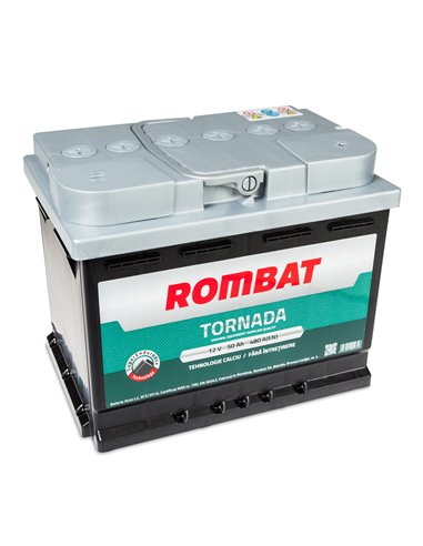 ROMBAT TORNADA 12V 50Ah 480A - Borna Normala (dreapta +)