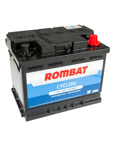 ROMBAT CYCLON 12V 62Ah 510A - Borna Normala (dreapta +)