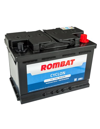 ROMBAT CYCLON 12V 77Ah 640A - Borna Normala (dreapta +)