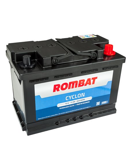 ROMBAT CYCLON 12V 77Ah 640A - Borna Normala (dreapta +)