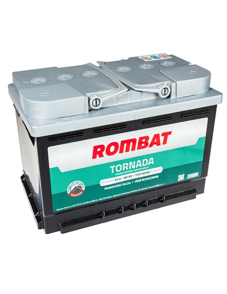 ROMBAT TORNADA 12V 80Ah 720A - Borna Normala (dreapta +)
