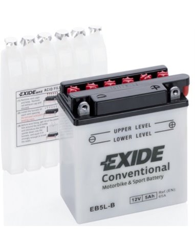 EXIDE CONVENTIONAL moto 12V 5Ah 65A - Borna Normala (dreapta +)