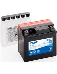 EXIDE AGM - moto START-STOP 12V 4Ah 70A - Borna Normala (dreapta +)