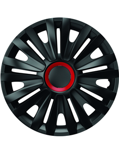 SET CAPACE ROTI 13' NEGRE CU INEL ROSU ROYAL