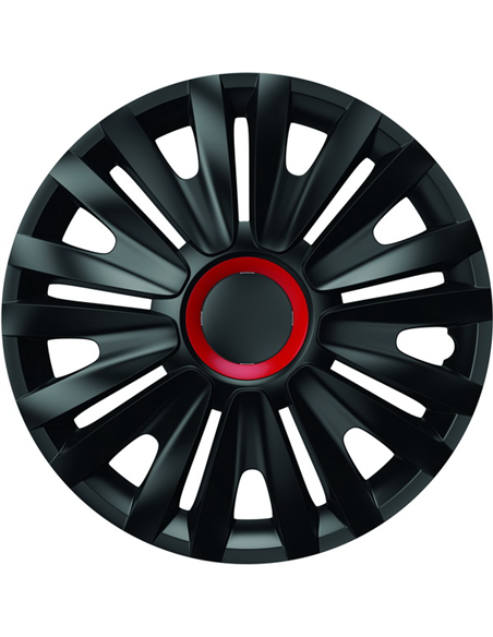 SET CAPACE ROTI 13' NEGRE CU INEL ROSU ROYAL