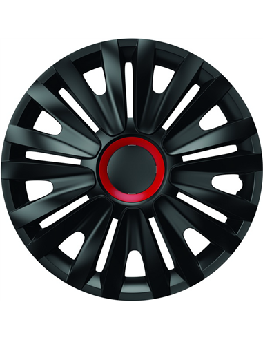 SET CAPACE ROTI 14' NEGRE CU INEL ROSU ROYAL