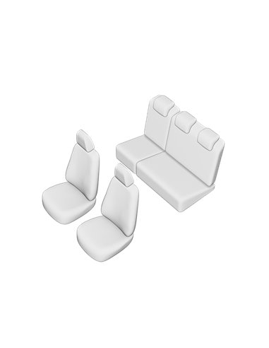 SET HUSE SCAUN DACIA LOGAN MCV 5 LOCURI 2004-2012 (BANCHETA FRACTIONATA) CU TETIERE SPATE IN FORMA DE L