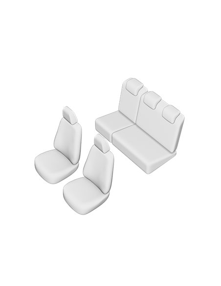 SET HUSE SCAUN DACIA LOGAN MCV 5 LOCURI 2004-2012 (BANCHETA FRACTIONATA) CU TETIERE SPATE IN FORMA DE L