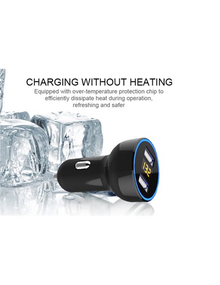 INCARCATOR AUTO 2XUSB QC3.0 CU AFISAJ TENSIUNE/PUTERE LED