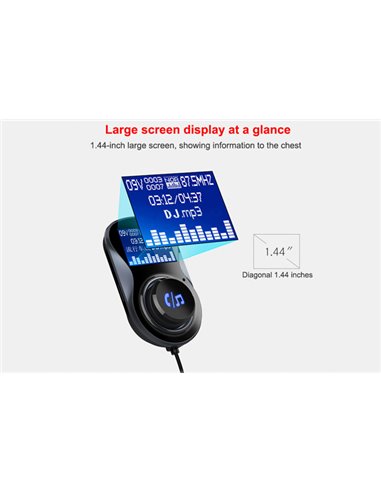 INCARCATOR AUTO 1XUSB QC3.0 SI 1XUSB 2.4A CU BLUETOOTH SI MODULATOR FM