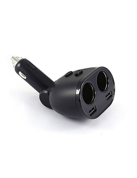 INCARCATOR AUTO 2XUSB (1x2.4A si 1x1A) SI 2XPRIZA BRICHETA AUTO CU AFISAJ TENSIUNE/PUTERE LED