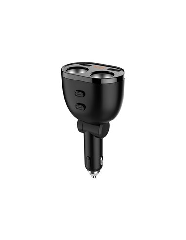 INCARCATOR AUTO 2XUSB (1x2.4A si 1x1A) SI 2XPRIZA BRICHETA AUTO CU AFISAJ TENSIUNE/PUTERE LED