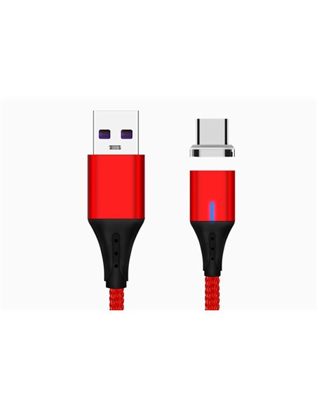 CABLU DATE INCARCARE 2IN1 FAST CHARGE 3.0 USB LA MICRO USB/TYPE-C 1.5M 5A ROSU