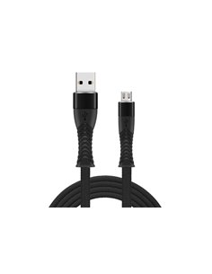 CABLU DATE INCARCARE FISH USB LA MICRO USB 1M 2.4A NEGRU