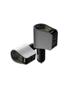 INCARCATOR AUTO 3XUSB 3.1A CU AFISAJ TENSIUNE/PUTERE LED SI FISA BRICHETA AUTO
