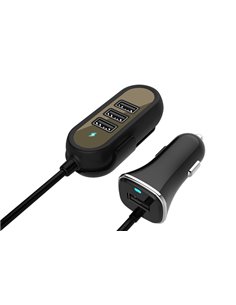 INCARCATOR AUTO 4XUSB 5.8A (2.4A FATA SI 3.4A SPATE) CU EXTENSIE 1.4M