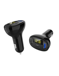 INCARCATOR AUTO 1xUSB QC3.0 + 1xUSB 2.4A + 1xUSB Type-C CU AFISAJ TENSIUNE/PUTERE LED