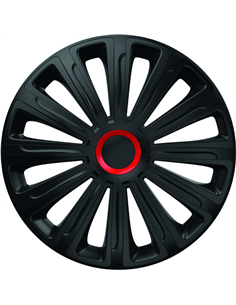 SET CAPACE ROTI 13' NEGRE CU INEL ROSU TREND