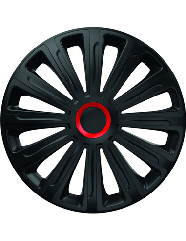 SET CAPACE ROTI 13' NEGRE CU INEL ROSU TREND