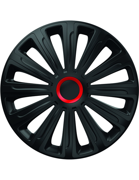 SET CAPACE ROTI 13' NEGRE CU INEL ROSU TREND
