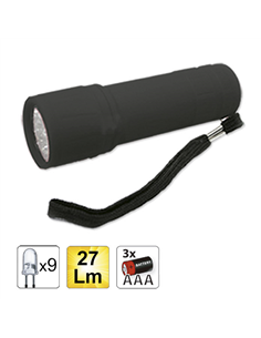 LANTERNA DE PLASTIC CU 9 LEDURI. CULOARE NEGRU