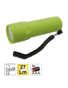LANTERNA DE PLASTIC CU 9 LEDURI. VERDE