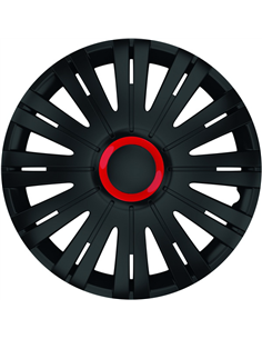 SET CAPACE ROTI 14' NEGRE CU INEL ROSU ACTIVE