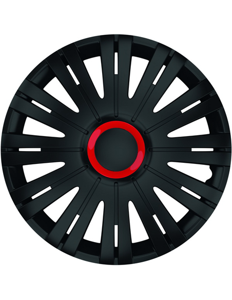 SET CAPACE ROTI 14' NEGRE CU INEL ROSU ACTIVE