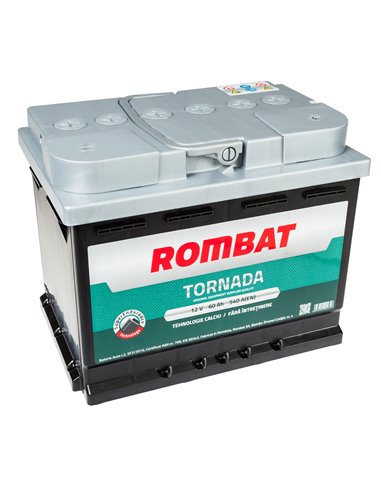 ROMBAT TORNADA 12V 60Ah 540A - Borna Normala (dreapta +)