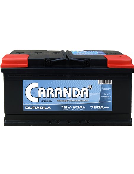 CARANDA DURABILA 12V 90Ah 760A - Borna Normala (dreapta +)