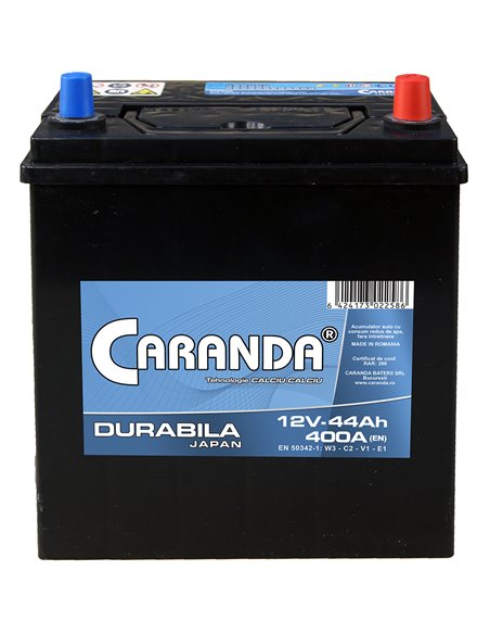 CARANDA DURABILA JAPAN 12V 44Ah 400A - Borna Normala (dreapta +)