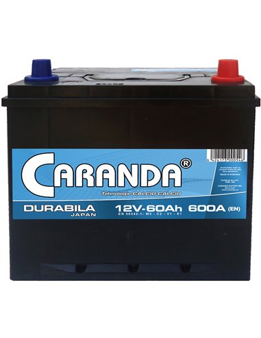 CARANDA DURABILA JAPAN 12V 60Ah 600A - Borna Normala (dreapta +)