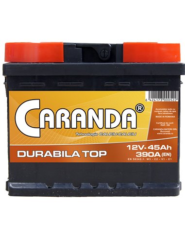 CARANDA DURABILA TOP 12V 45Ah 390A - Borna Normala (dreapta +)