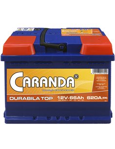 CARANDA DURABILA TOP 12V 66Ah 620A - Borna Inversa (stanga +)