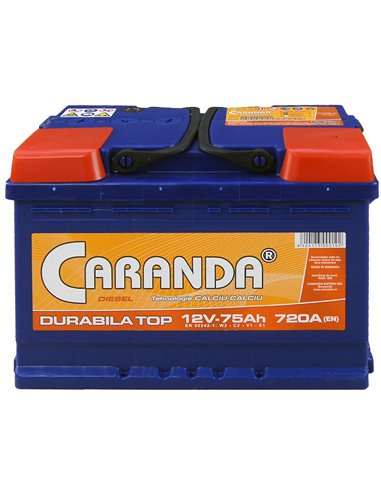 CARANDA DURABILA TOP 12V 75Ah 720A - Borna Normala (dreapta +)