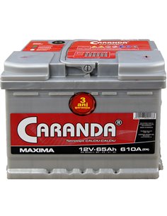 CARANDA MAXIMA 12V 65Ah 610A - Borna Normala (dreapta +)
