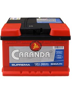 CARANDA SUPREMA 12V 62Ah 600A - Borna Normala (dreapta +)