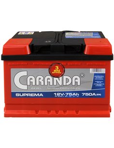 CARANDA SUPREMA 12V 75Ah 750A - Borna Normala (dreapta +)