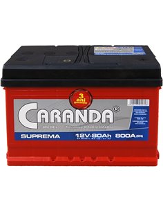 CARANDA SUPREMA 12V 80Ah 800A - Borna Normala (dreapta +)