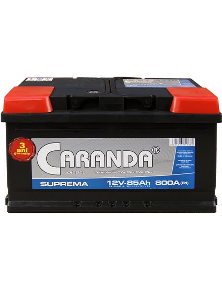 CARANDA SUPREMA 12V 85Ah 800A - Borna Normala (dreapta +)
