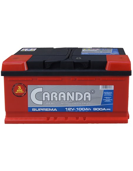 CARANDA SUPREMA 12V 100Ah 900A - Borna Normala (dreapta +)