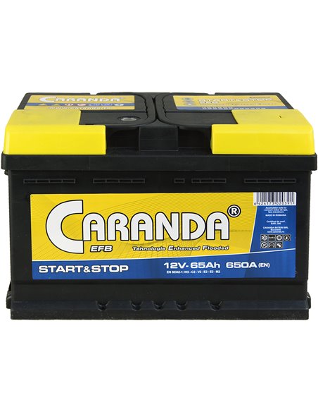 CARANDA START-STOP EFB 12V 65Ah 650A - Borna Normala (dreapta +)