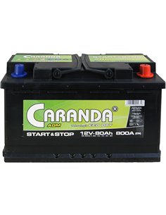 CARANDA START-STOP AGM 12V 80Ah 800A - Borna Normala (dreapta +)