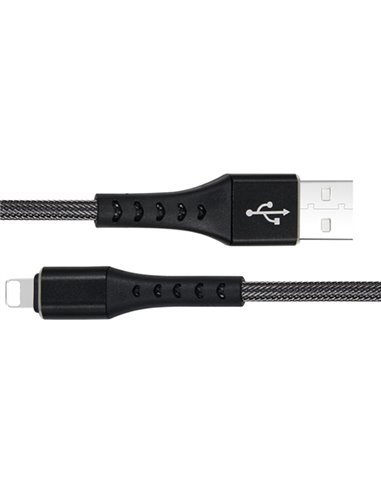 CABLU DATE INCARCARE FISH LIGHTNING(APPLE) 1M 2.4A NEGRU