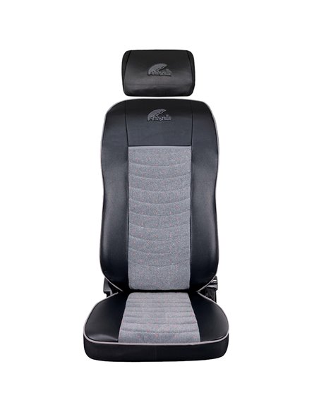 SET HUSE SCAUN TRUCK UMBRELLA PENTRU VOLVO 2000-2004 PIELE ECOLOGICA NEAGRA + VELVET GRI