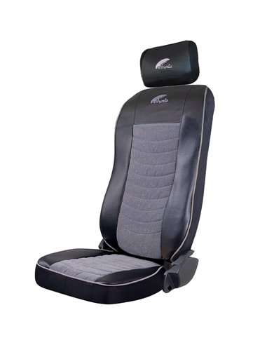 SET HUSE SCAUN TRUCK UMBRELLA PENTRU VOLVO 2000-2004 PIELE ECOLOGICA NEAGRA + VELVET GRI