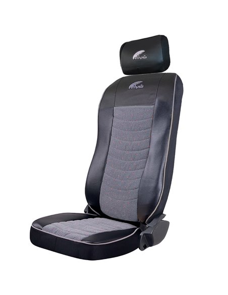 SET HUSE SCAUN TRUCK UMBRELLA PENTRU VOLVO 2000-2004 PIELE ECOLOGICA NEAGRA + VELVET GRI