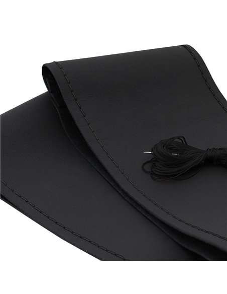 HUSA VOLAN CU SNUR PIELE NATURALA MULTI LINE NEGRU 39-41 CM