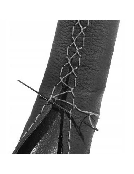 HUSA VOLAN CU SNUR PIELE NATURALA NEGRU 49-50 cm