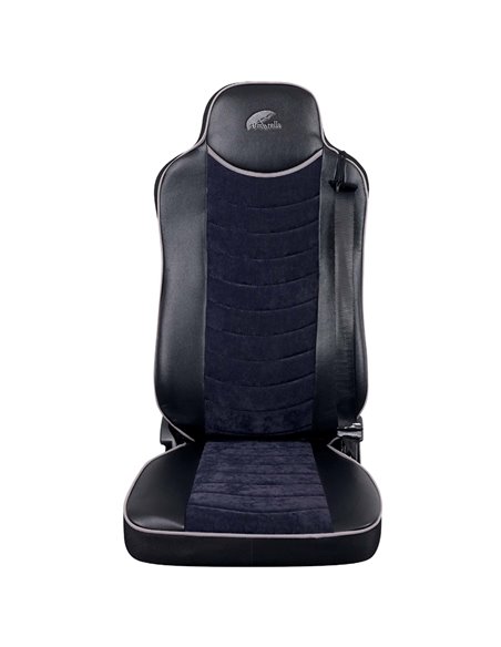 SET HUSE SCAUN TRUCK UMBRELLA PENTRU MAN TGX EURO 6 PIELE ECOLOGICA NEAGRA + VELVET NEGRU